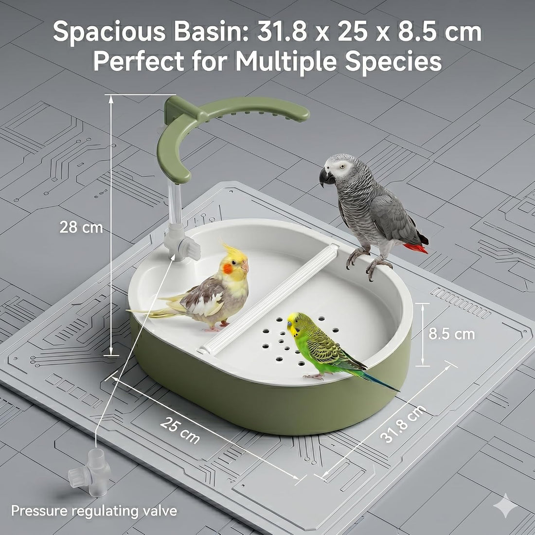 Bird Automatic Bath Shower,Large Bird Shower Fountain with Running