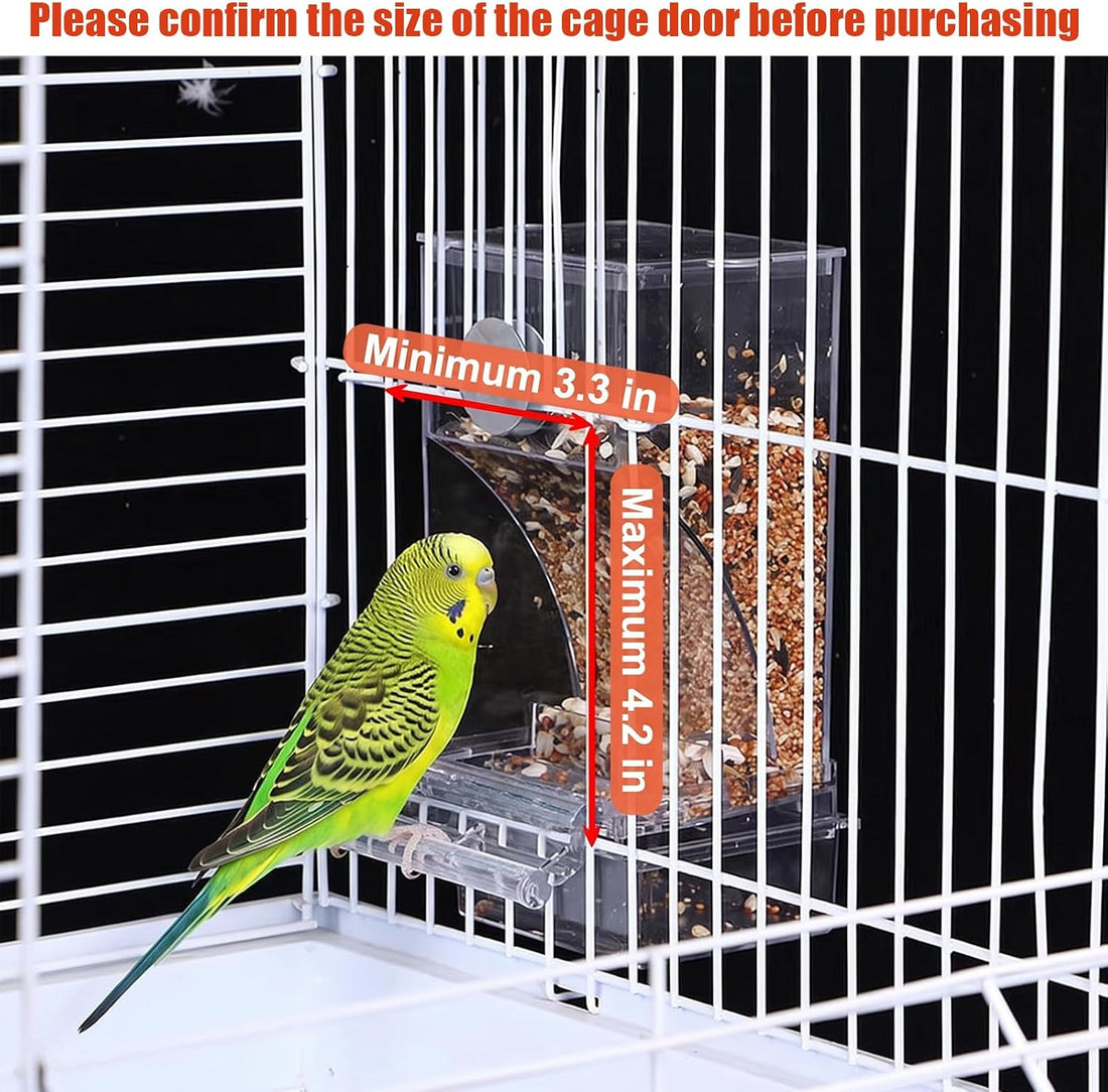 No Mess Bird Feeder for Cage Automatic Small Bird Food Container