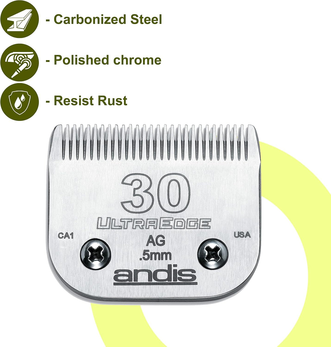 Andis 64075 UltraEdge Blade, Size 30, 1/50in, Chrome