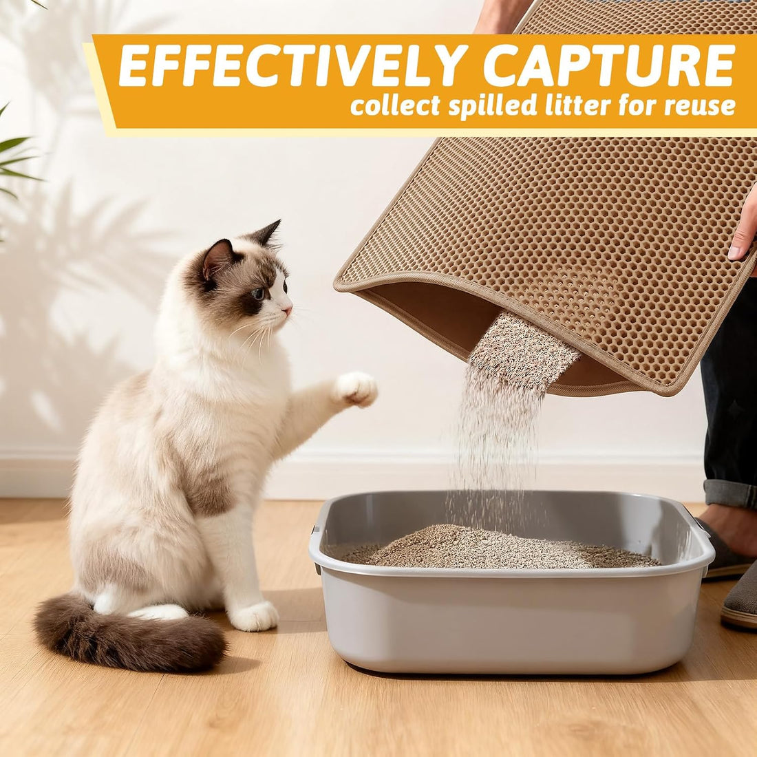 Pieviev Cat Litter Mat Double Layer Waterproof Urine Proof Trapping