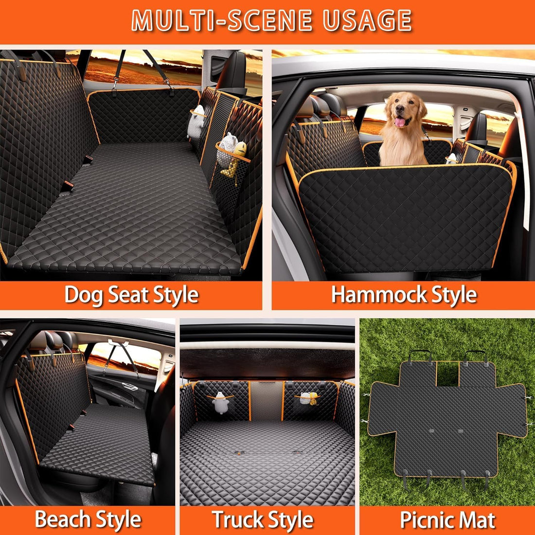 Back Seat Extender for Dogs,Heavy-Duty Dog Car Seat Cover for Back