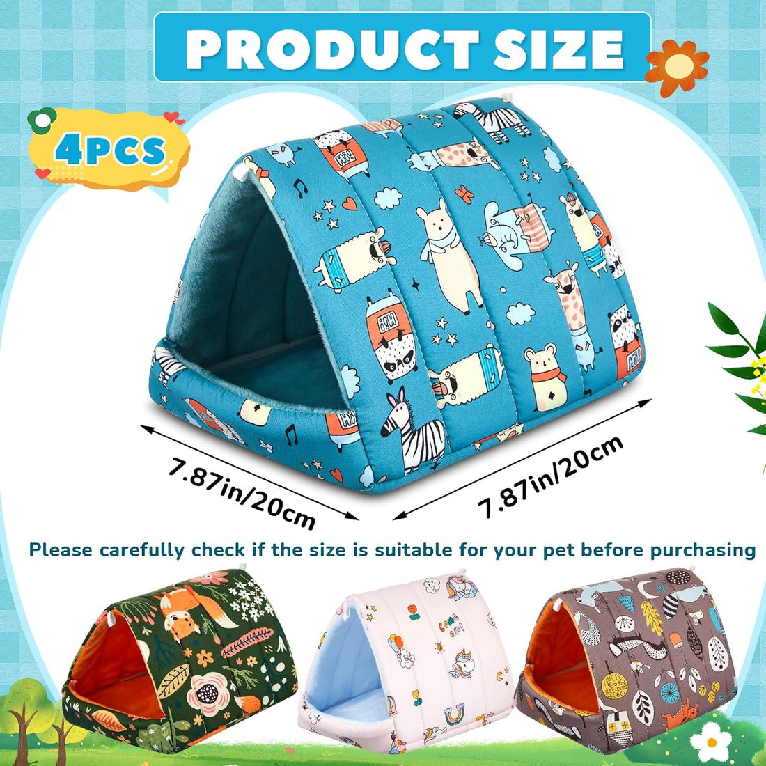 Cinnvoice Guinea Pig Hideout Bed Washable House Cage