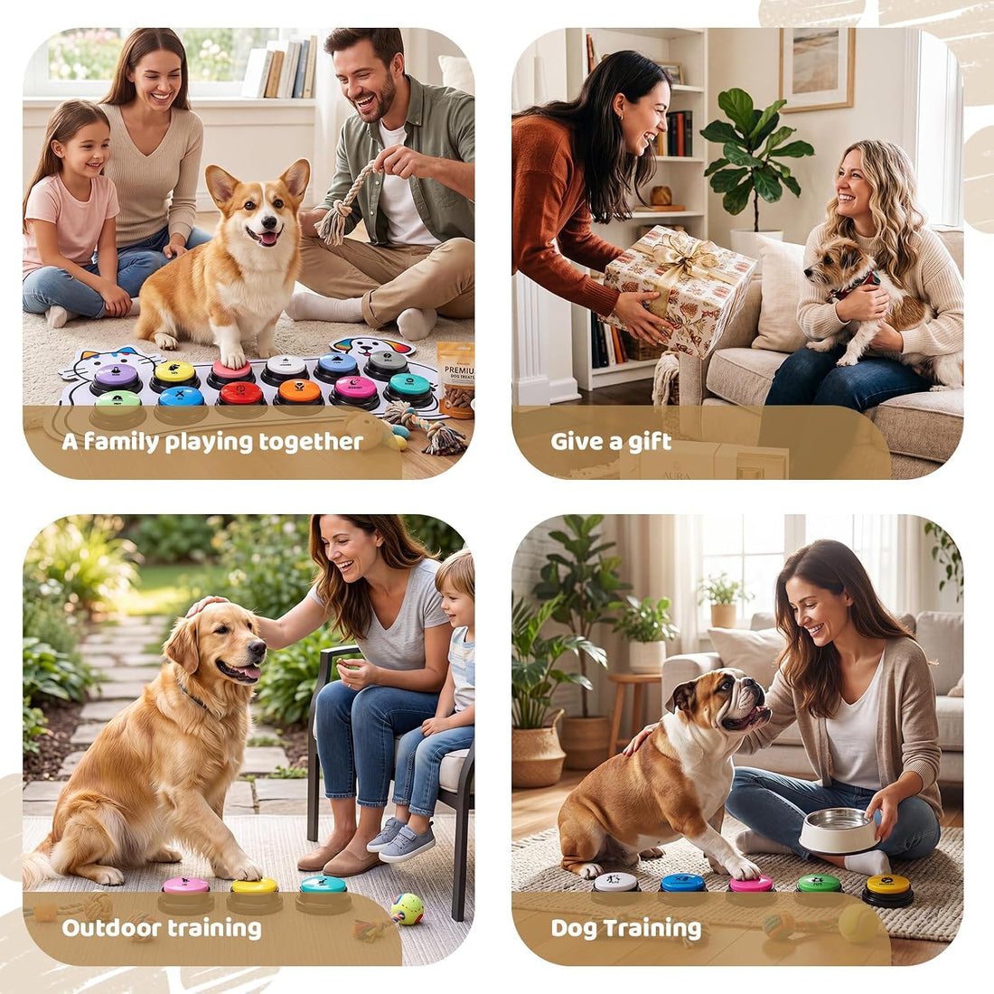 Dog Buttons for Communication Set of 12 HD Dog Talking Buttons 50