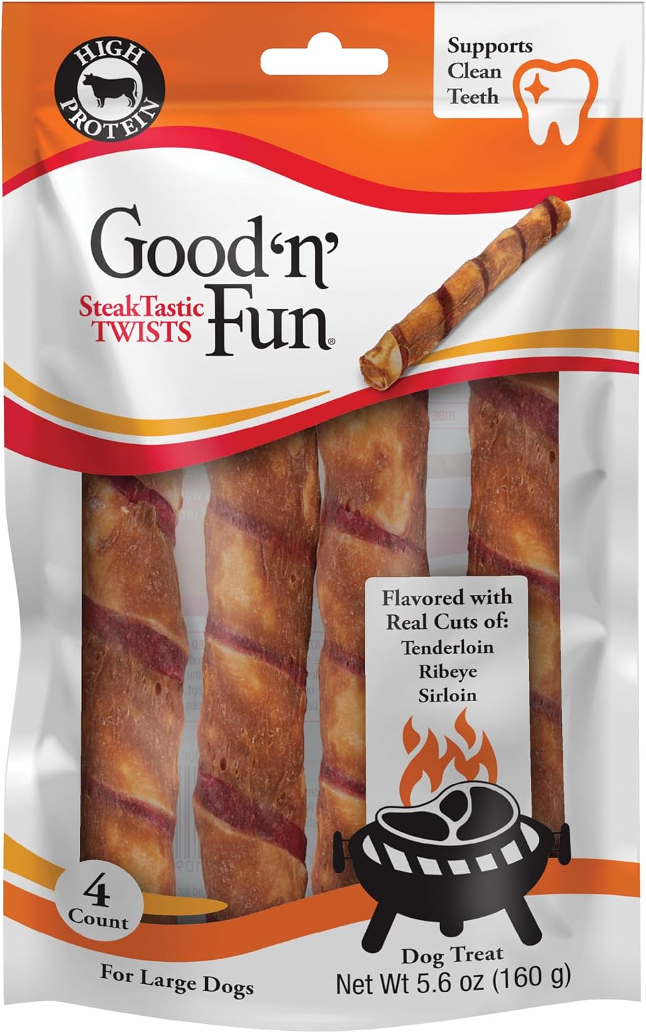GOOD 'N' FUN SteakSational Twist High Protein Treat for Large Dog