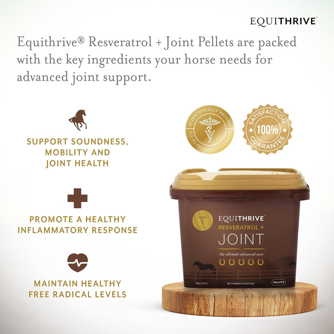 Equithrive Resveratrol Plus Joint Pellets for Horses, 1.65 lbs