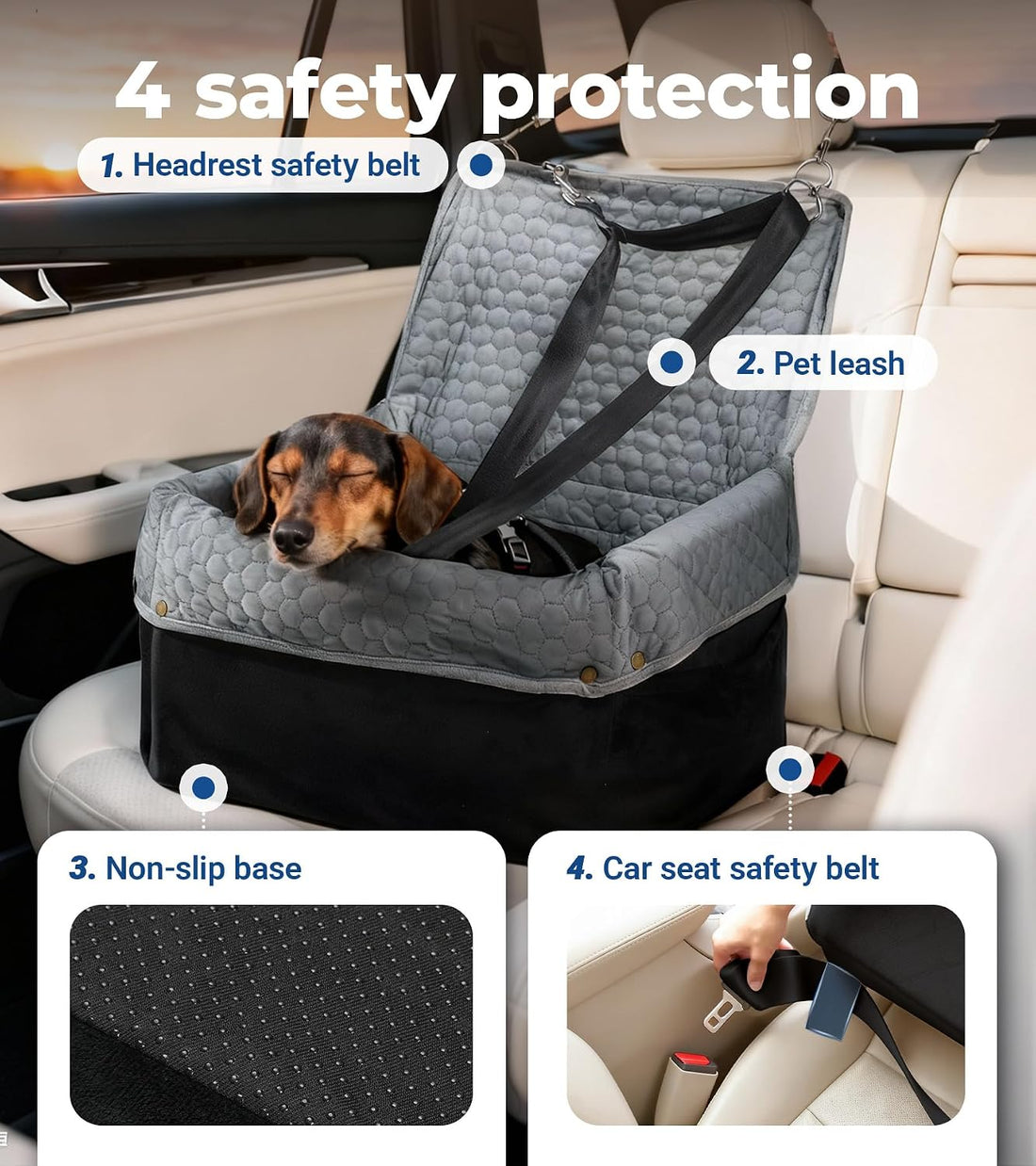 Wagora Dog Car Seat for Small Medium Dogs