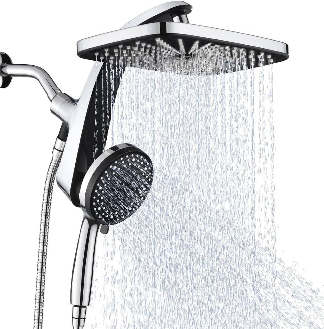 Rain Shower Head with Handheld Showerhead, Chrome 1.8GPM
