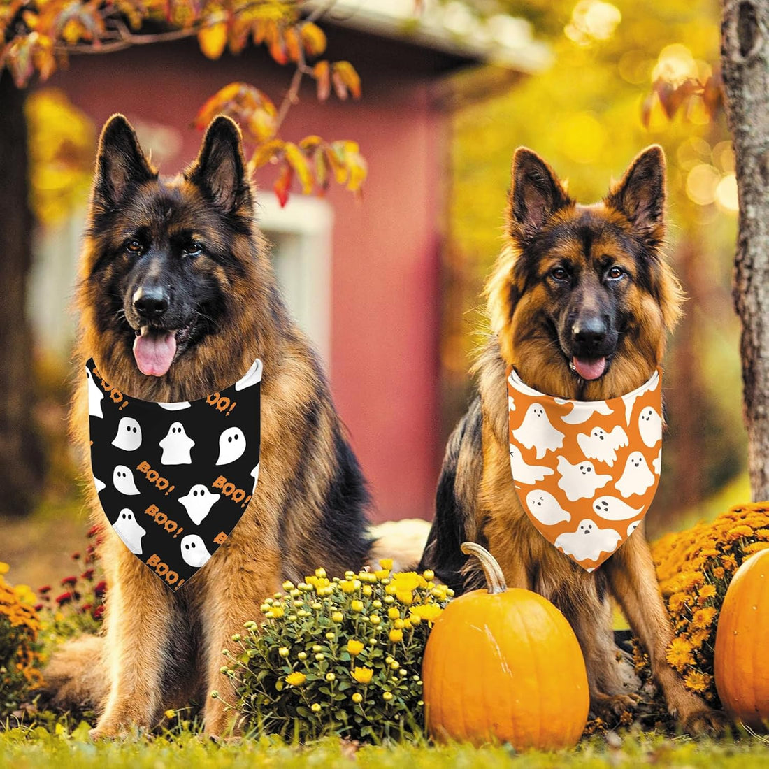 Halloween Dog Bandana Ghost Boo Scarf for Small Medium Large Dogs