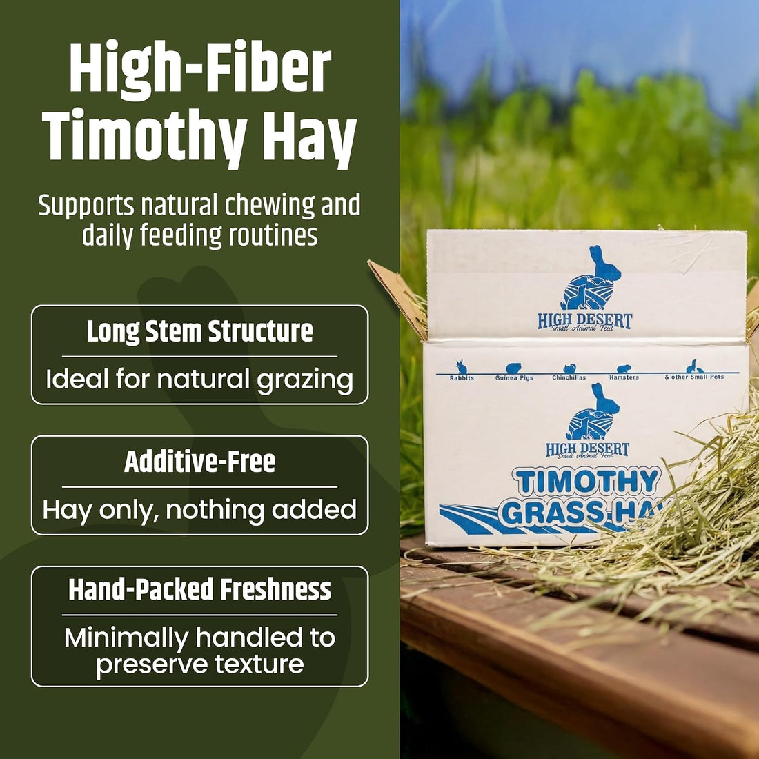 High Desert 2nd Cutting Timothy Hay for Rabbits, Guinea Pigs, 4 lb