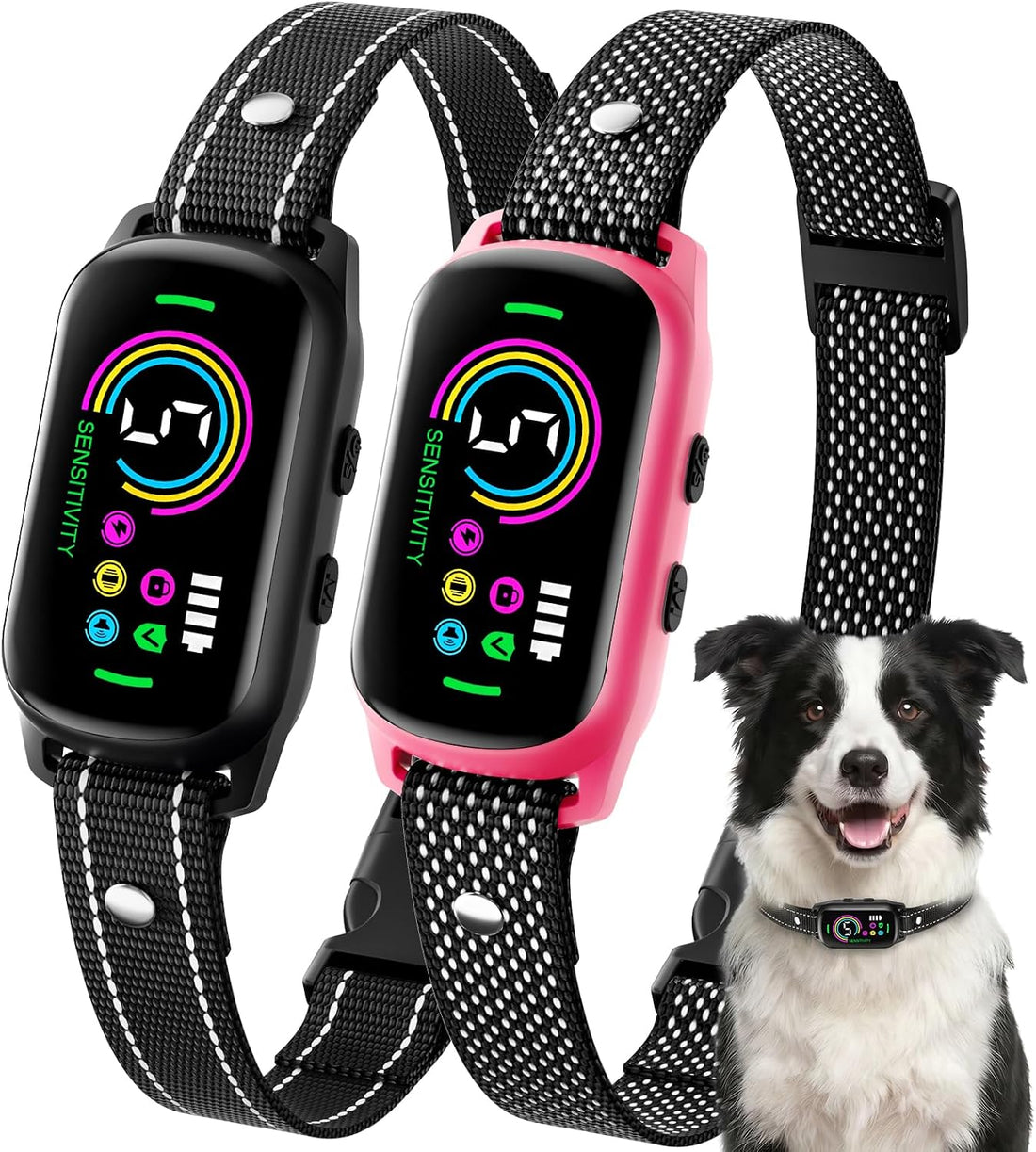 2 Pack Bark Collar for Small Medium Large Dogs with 5 Modes Training