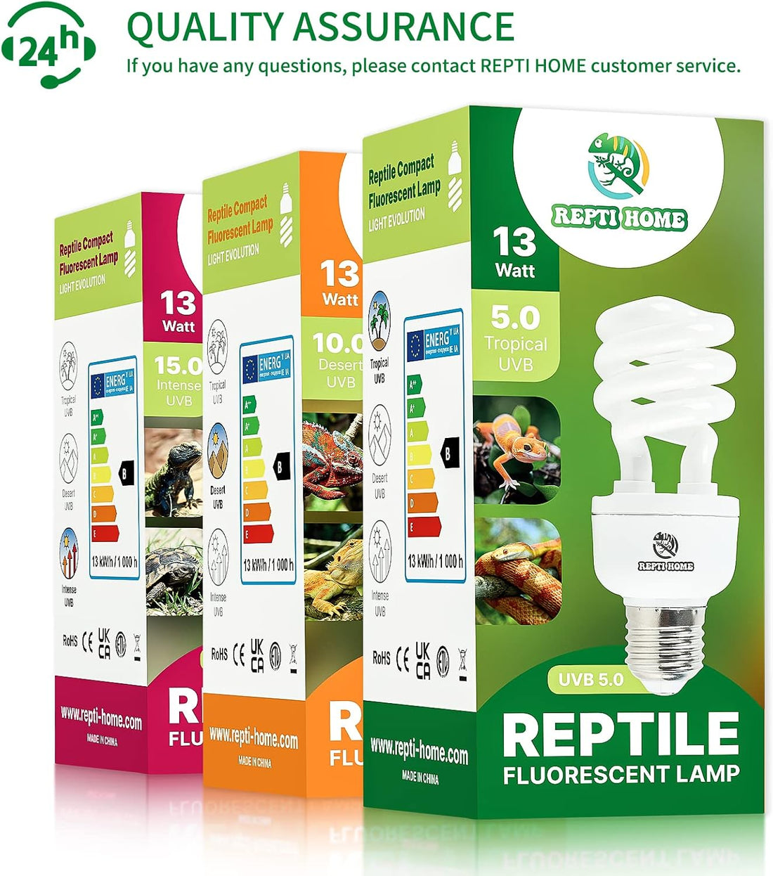 UVB Reptile Light 5.0, 13W Tropical and Sub-Tropical UVA UVB Bulb