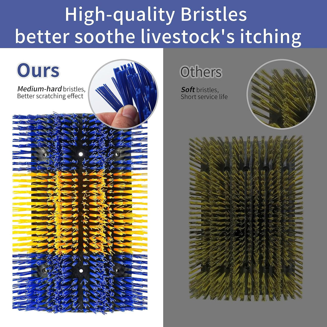 Livestock Scratching Brush, 4PCS Upgraded Cattle Scratcher with 24
