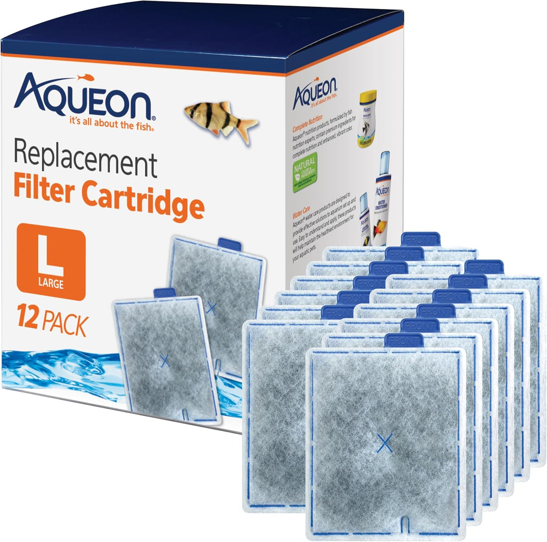 Aqueon Aquarium Fish Tank Replacement Filter Cartridges Large - 3 pack