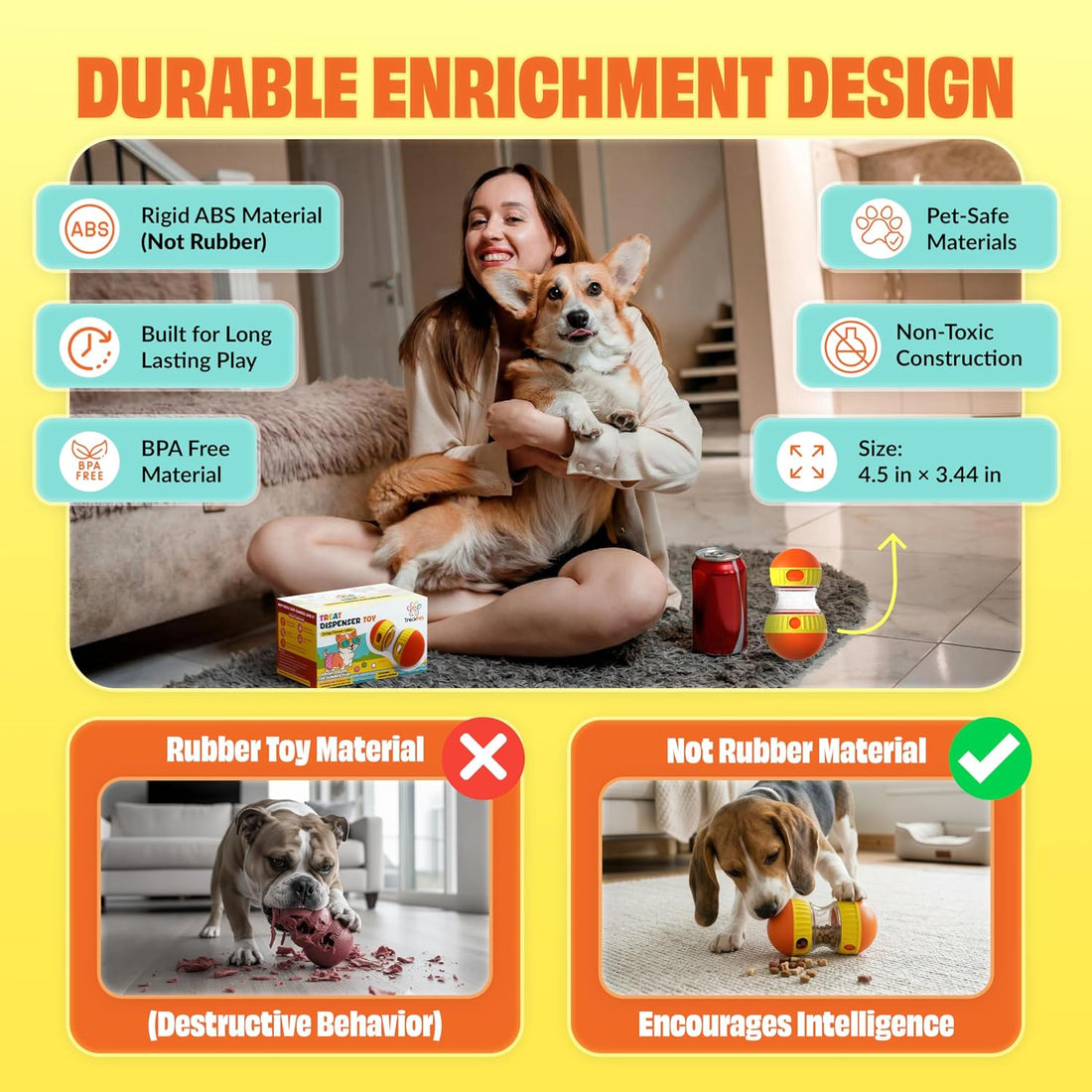 Dog Treat Dispenser Toy interactive-Treat puzzle toys for dogs mental