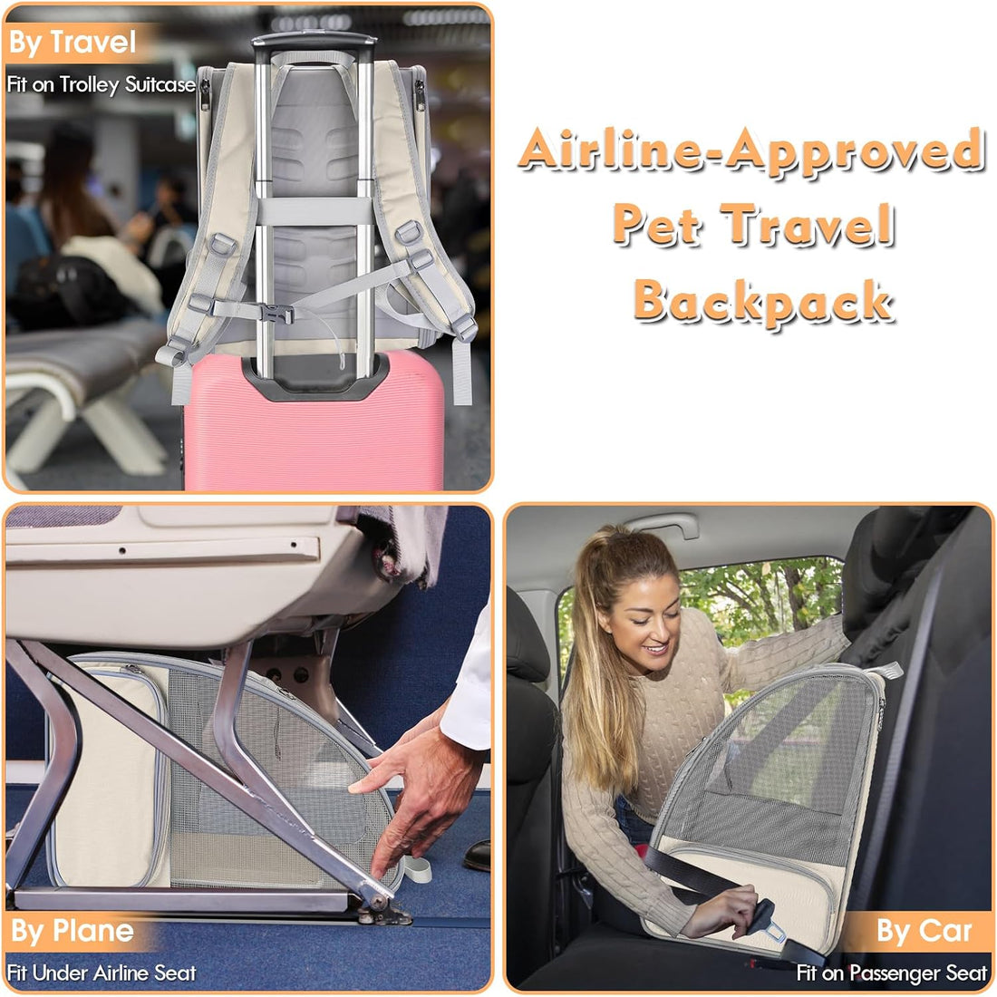 Cat Backpack Carrier, Small Dog Carrier Backpack with Fully