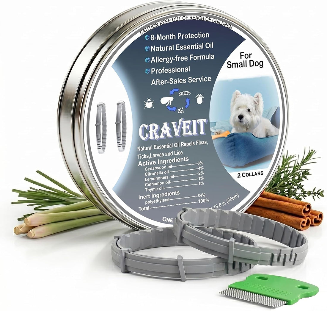 Craveit Dog Flea Collar, 2 Pack Flea Collar for Dogs Small