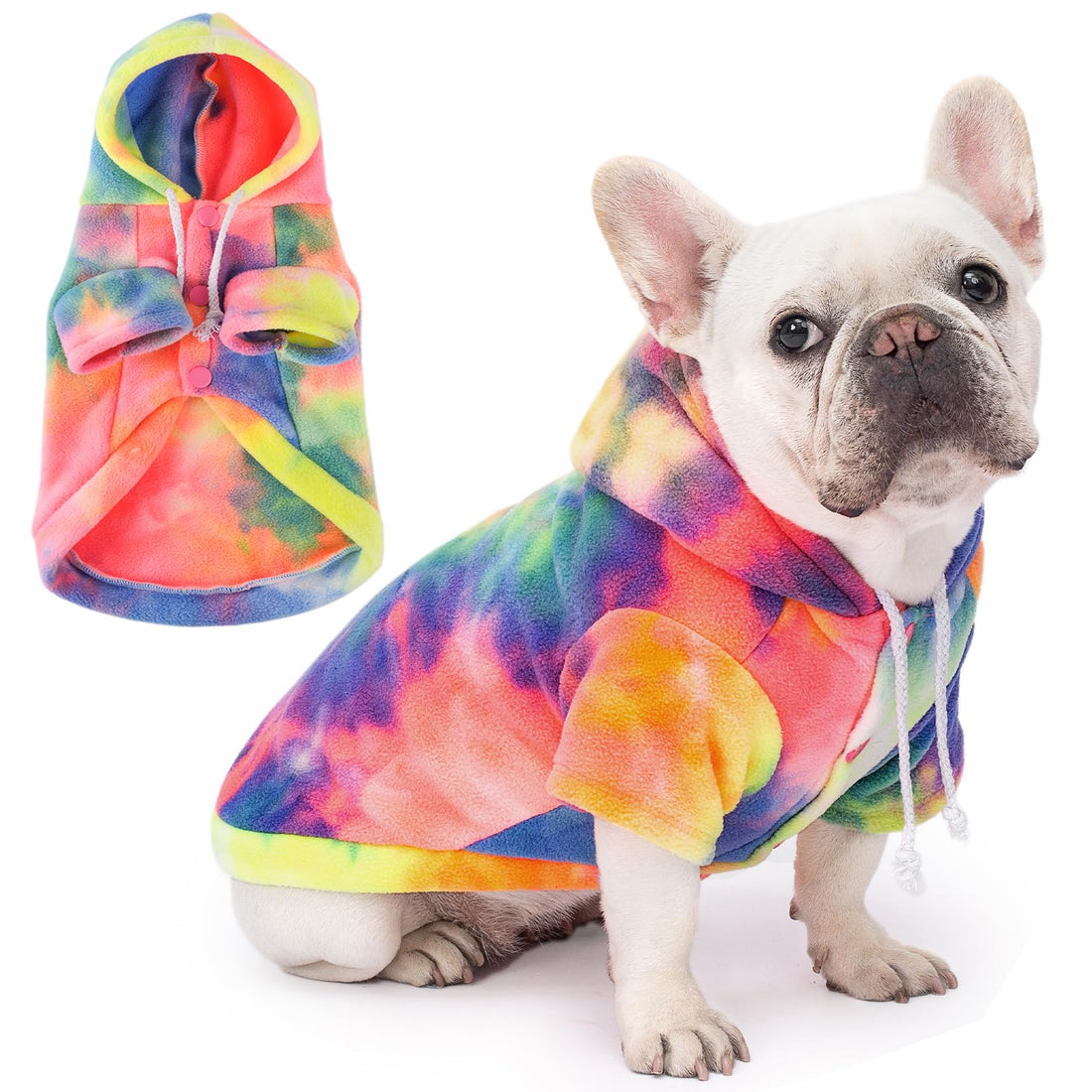 Dog Hoodie Tie Dye Dog Sweatshirt Chic Winter Clothes Ultra-Soft Warm