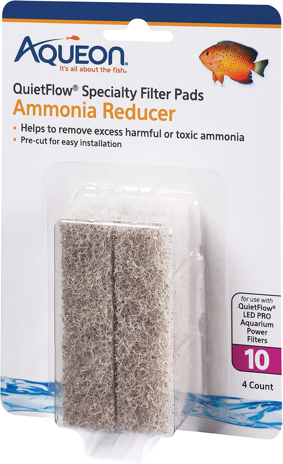 Aqueon QuietFlow LED PRO Ammonia Reducer 4 Count Filter Pads