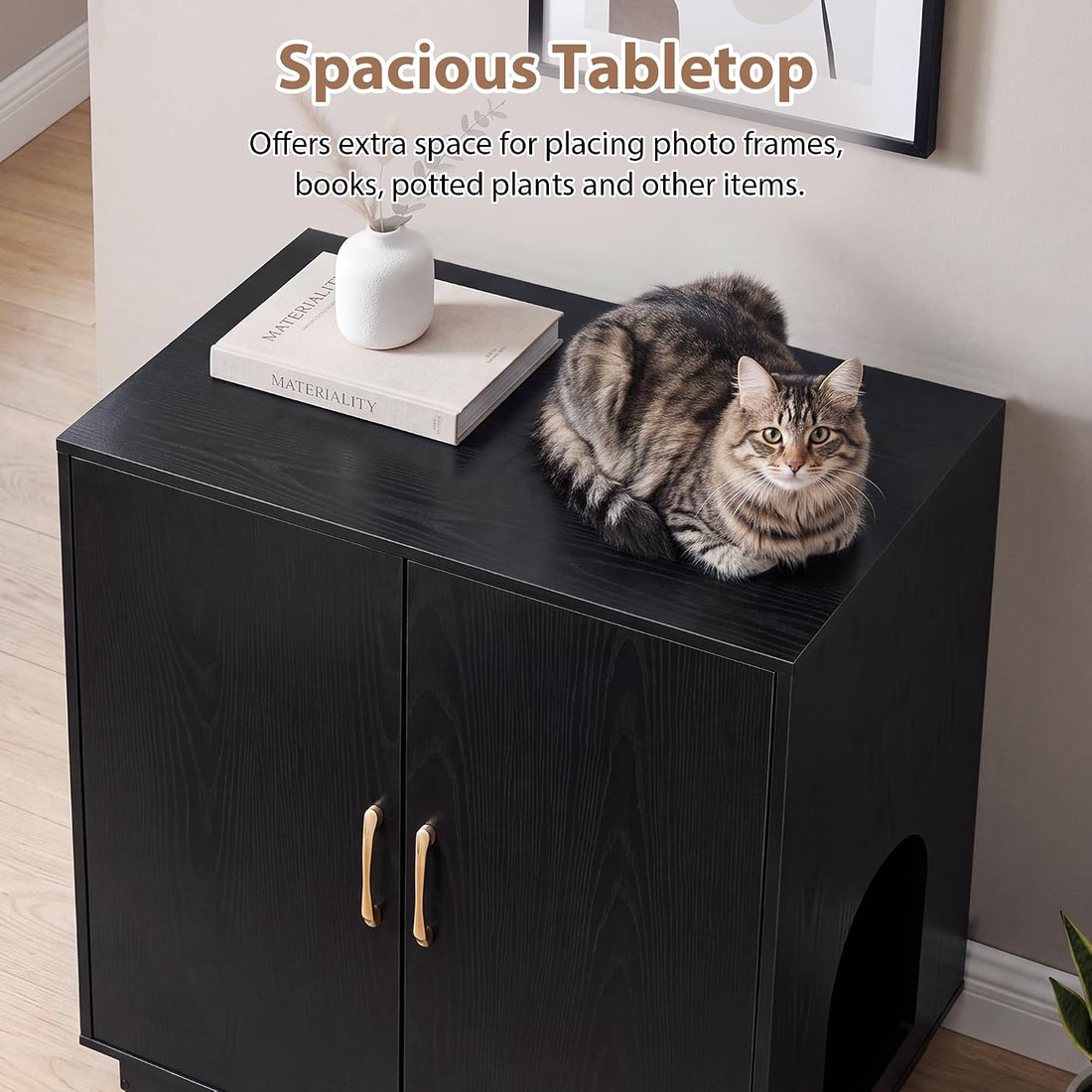 Gitelsnour 30.9'' Litter Box Enclosure Furniture- Hidden Storage
