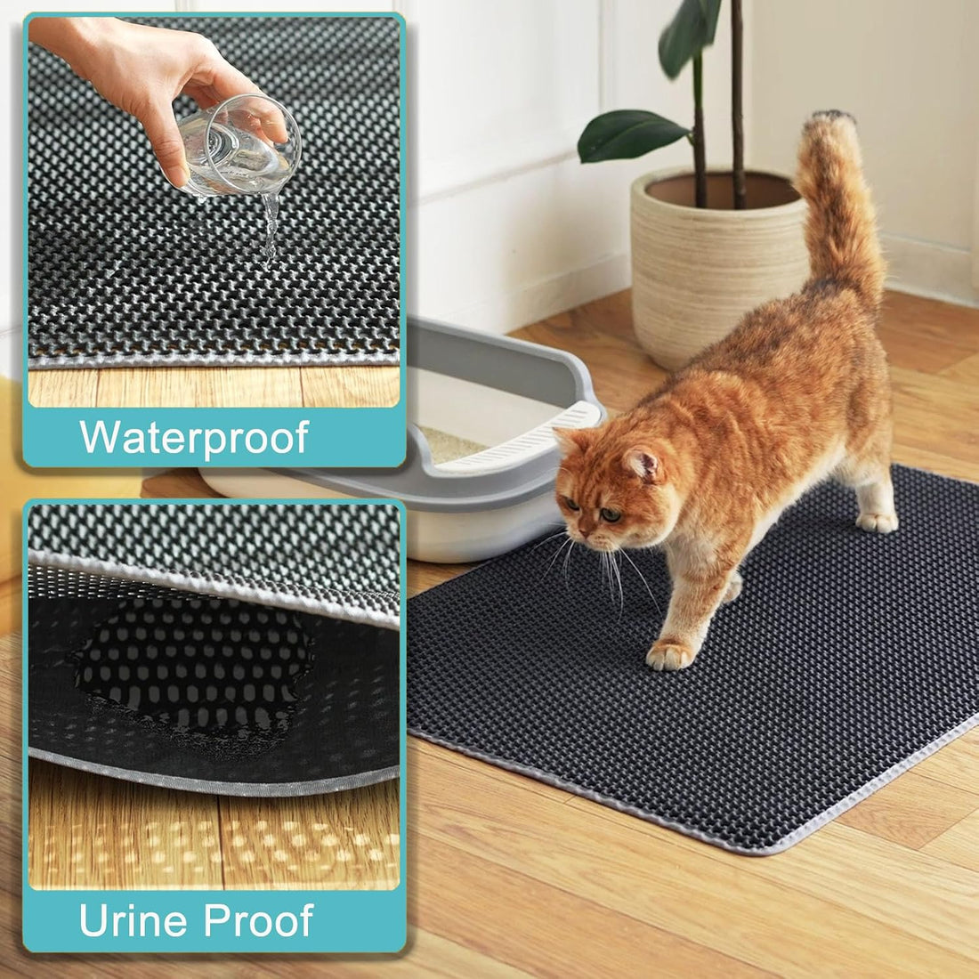 Extra large Cat Litter Mat, XXL 47x36 In, Large Cat Litter Box Mat