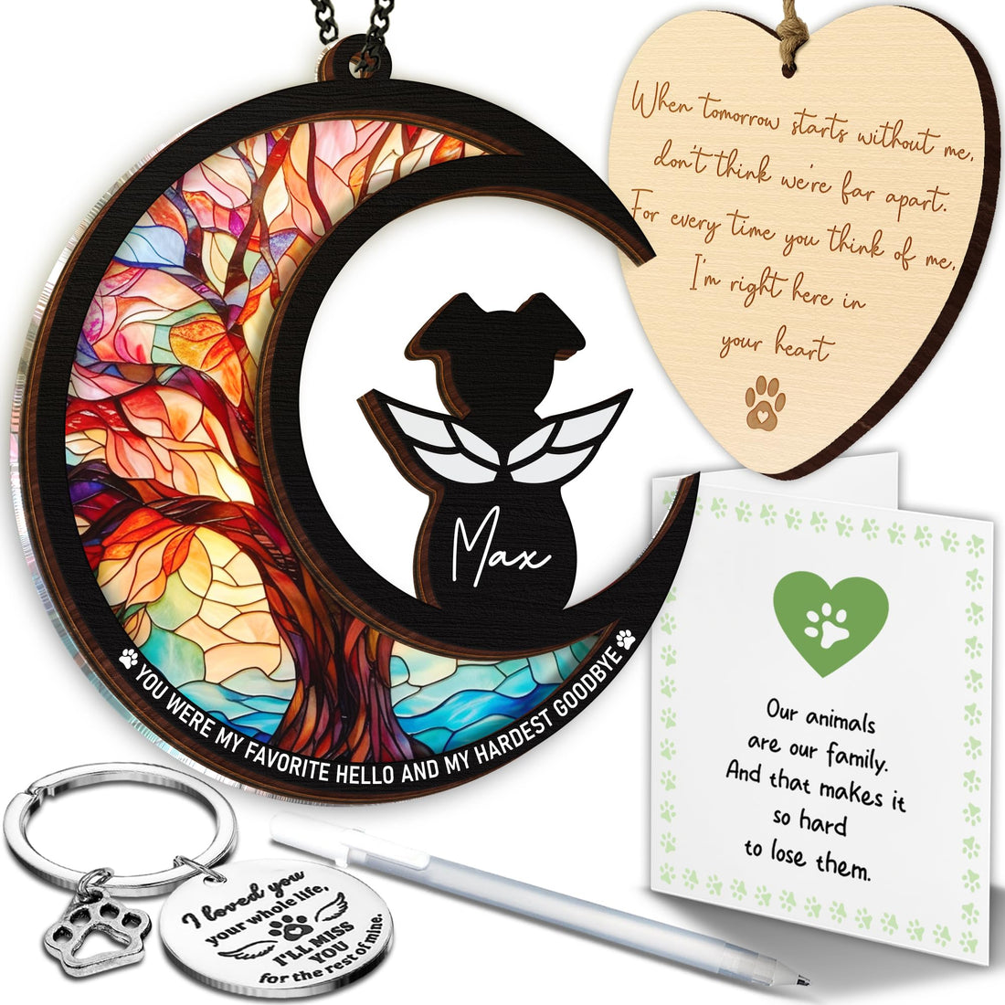 6" DIY Dog Memorial Suncatcher – 4-in-1 Pet Memorial Gifts for Dogs