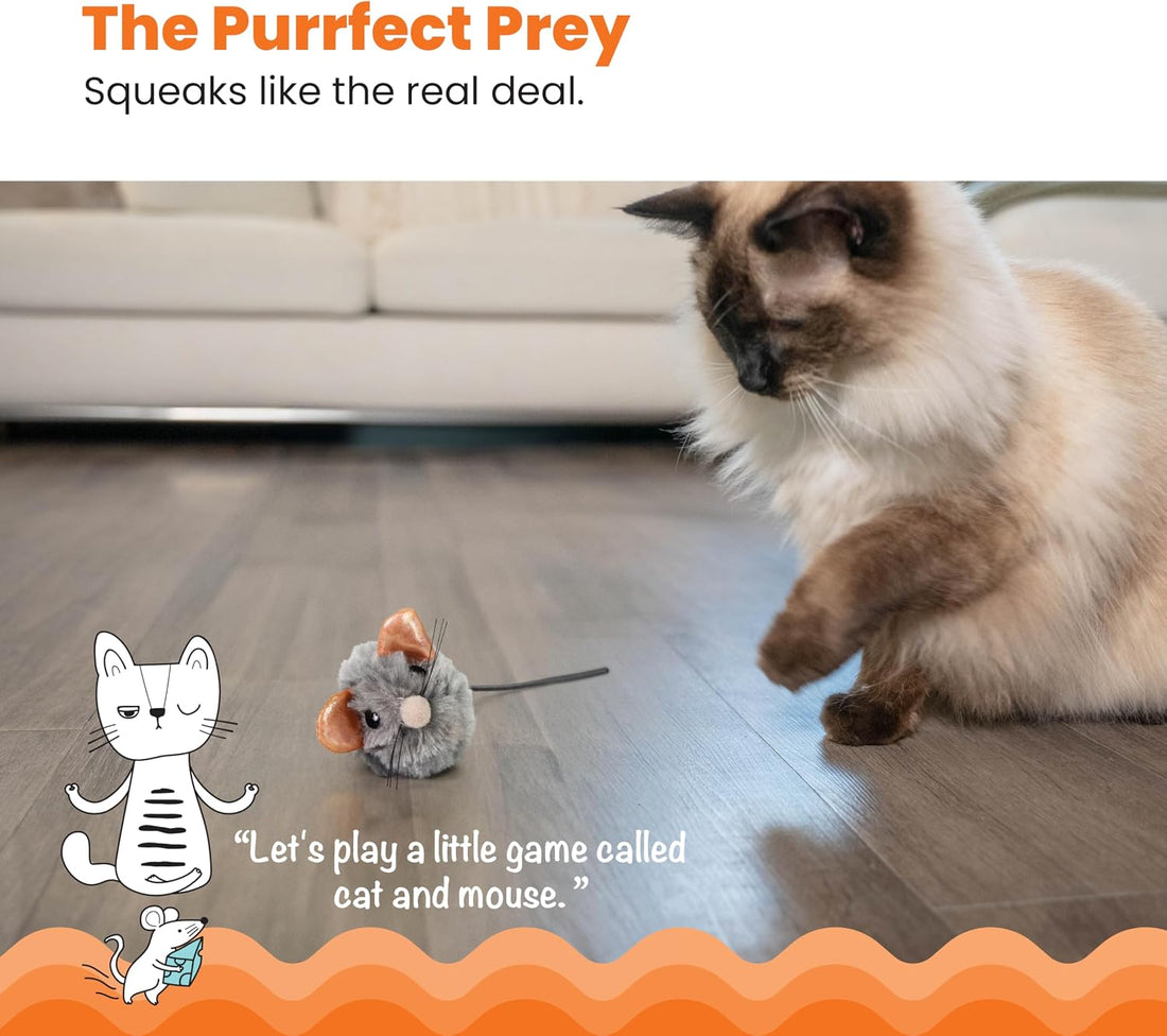 Catstages Squeak Squeak Mouse Cat Toy with Touch-Activated Sound