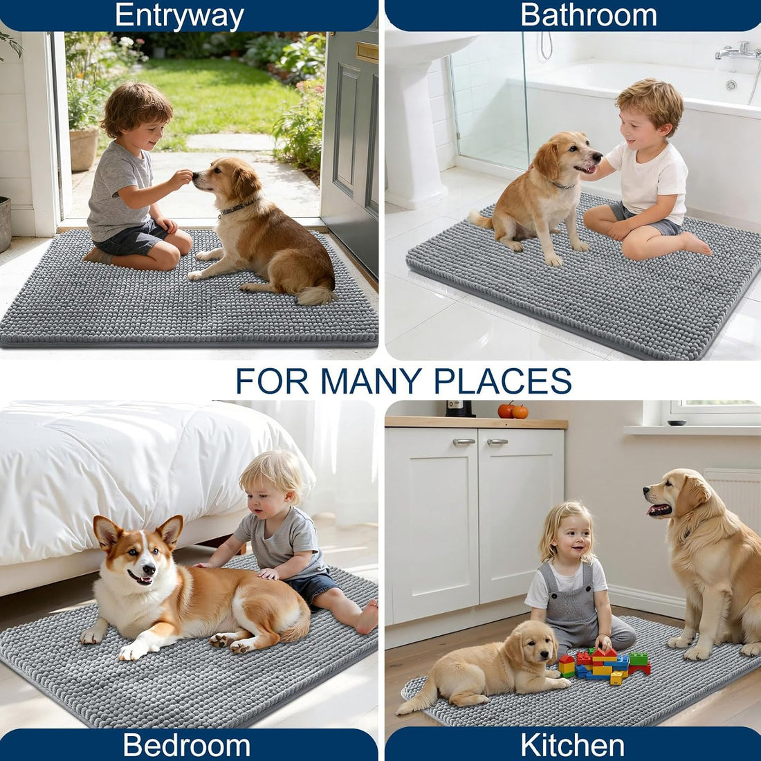 OLANLY Dog Door Mat for Muddy Paws 30x20
