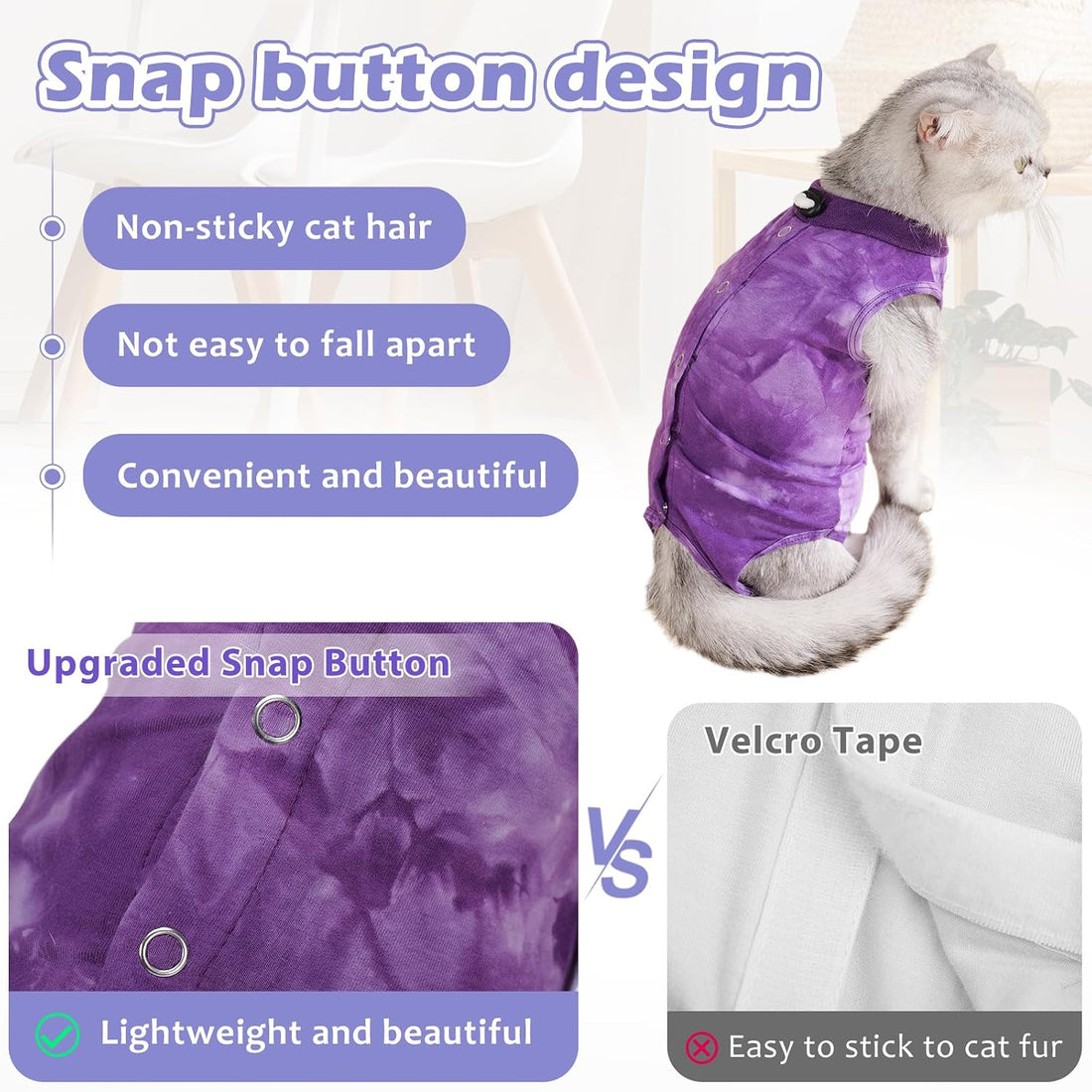 2Pack Cat Surgery Recovery Suit Female,Cat Onesie for Cat After