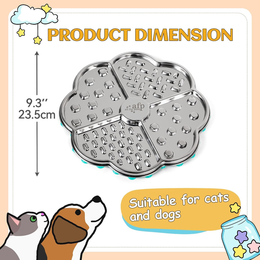 ALL FOR PAWS Stainless Steel Lick Mat for Dogs & Cats