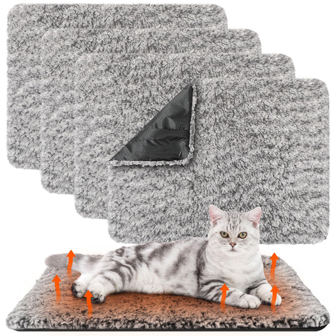 Drydiet 4 Pack Self Warming Cat Pads Self Heating Cat Mat Washable