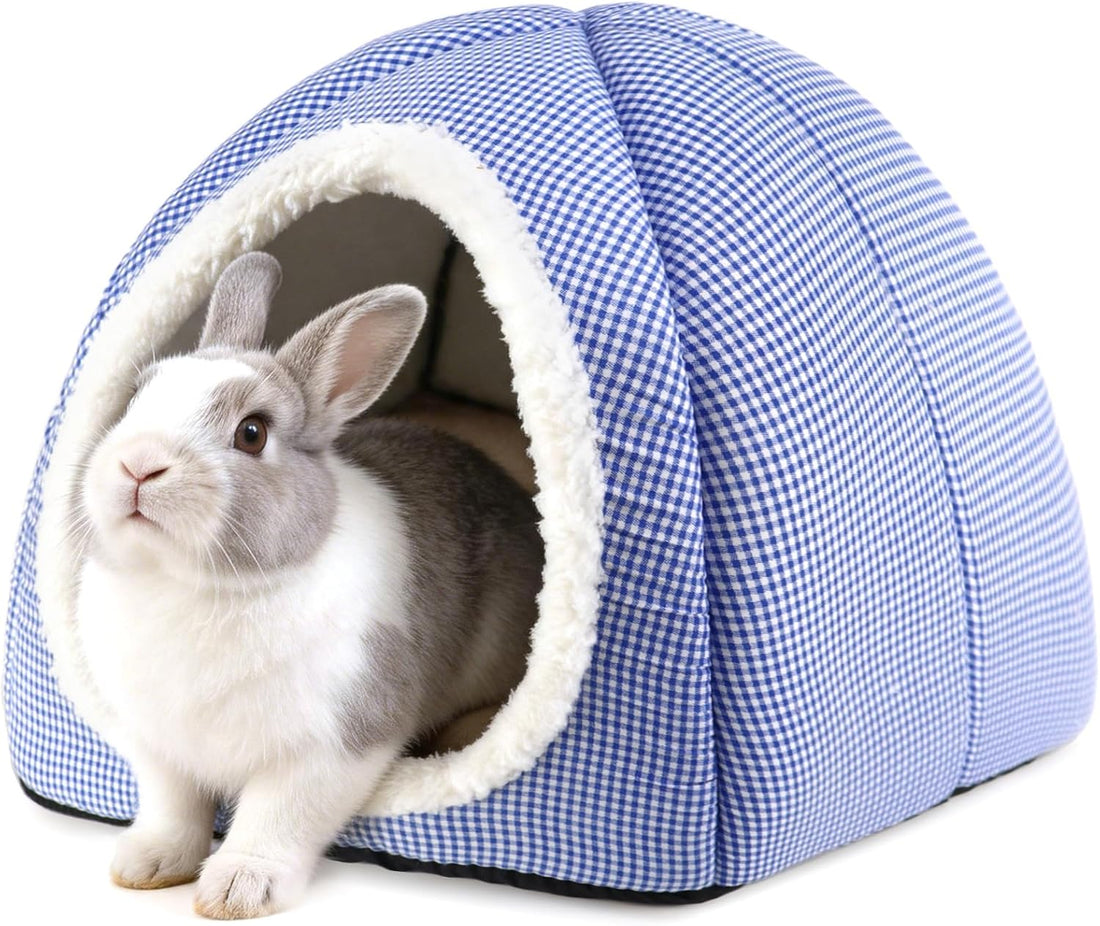 Rabbit Hideout Bed for Large Bunnies, Soft Plush Bunny House