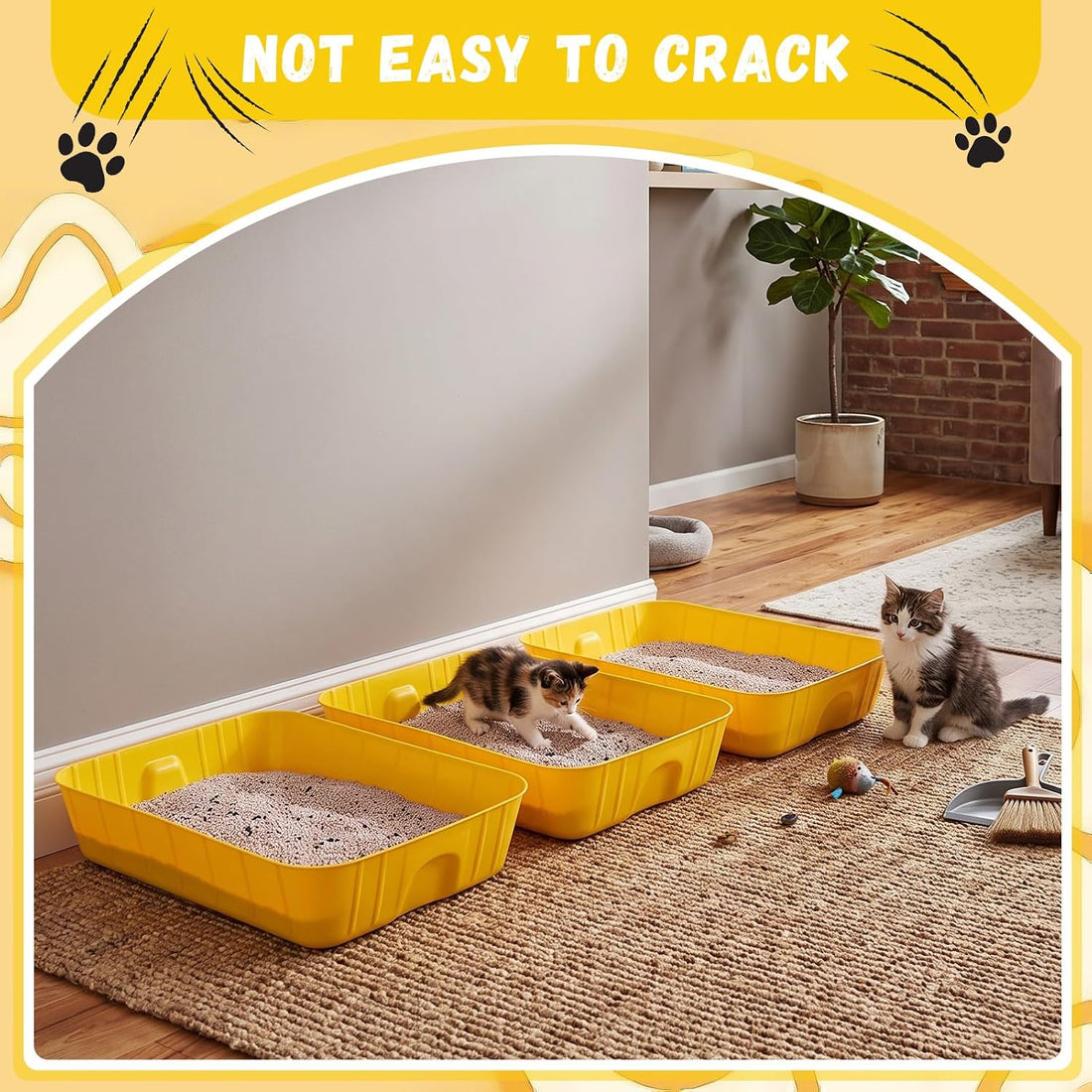 Bokon 50 Pieces Disposable Litter Box for Cats Large