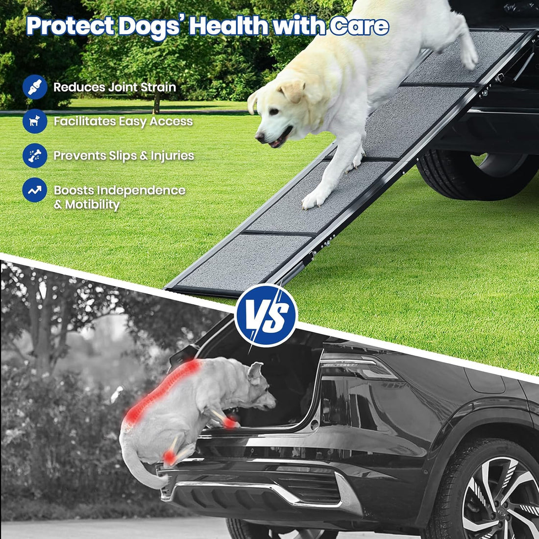 Dog Ramp for Car, Pawlify 71" x 17.3" Dog Ramps for Large Dogs