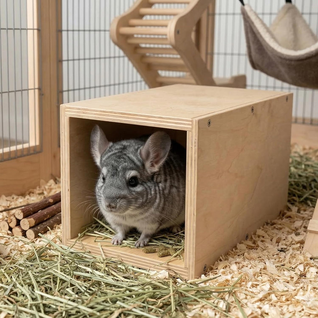 Chinchilla Hanging Wooden Tunnel Toys