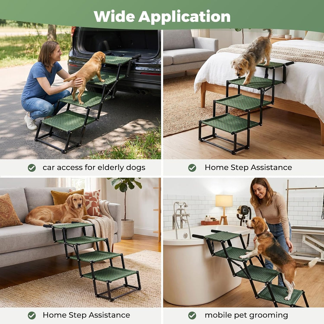 4โStep Dog Stairs for Car Trunk