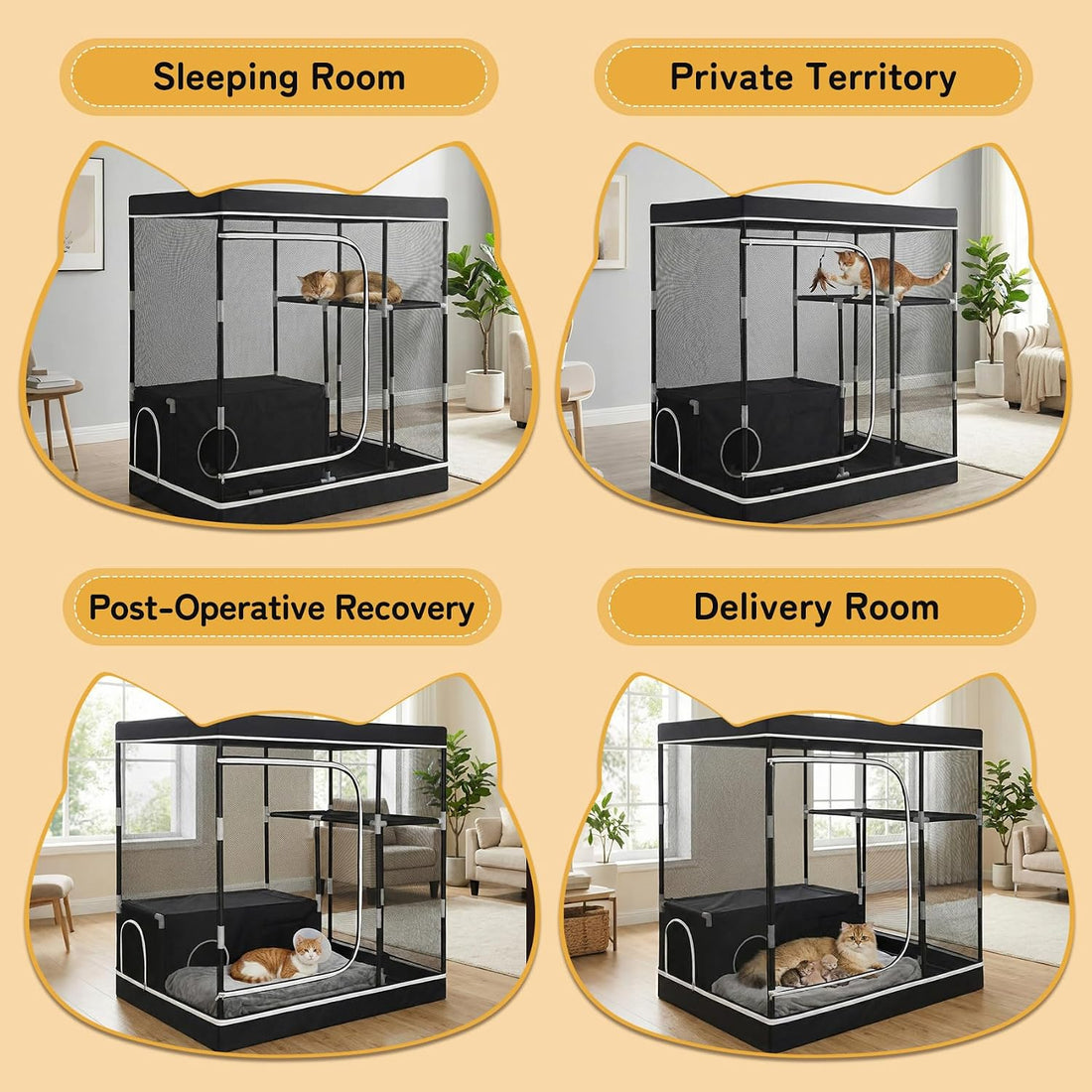 Spacious Catio Indoor Outdoor Cat Enclosure, Multi‑Level Cat Cage