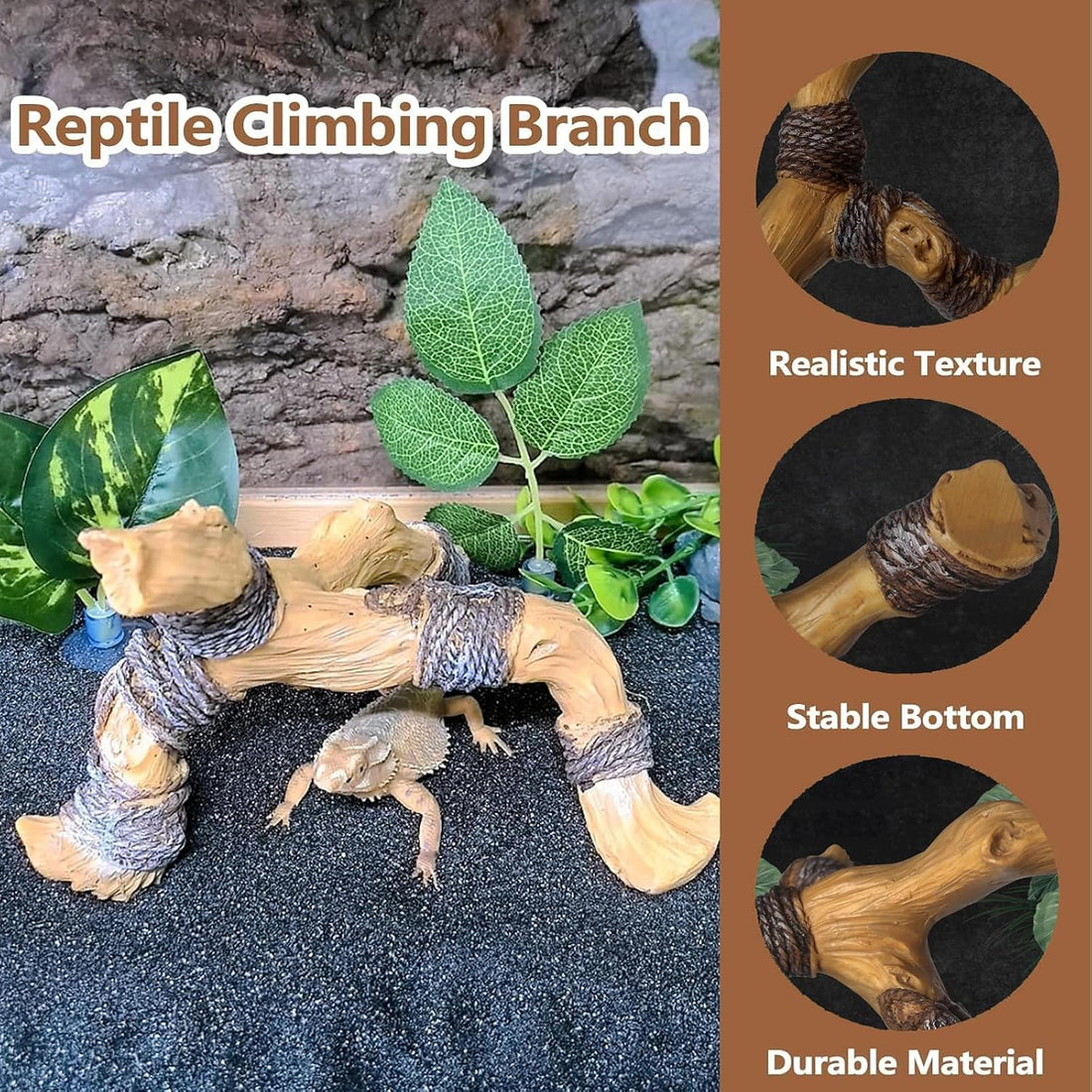 Tfwadmx Snake Climbing Branch,Resin Reptile Enclosure Decor