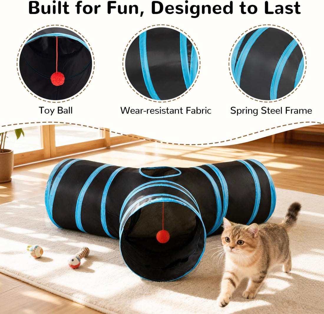 Tempcore Pet Cat Tunnel Tube Cat Toys 3 Way Collapsible