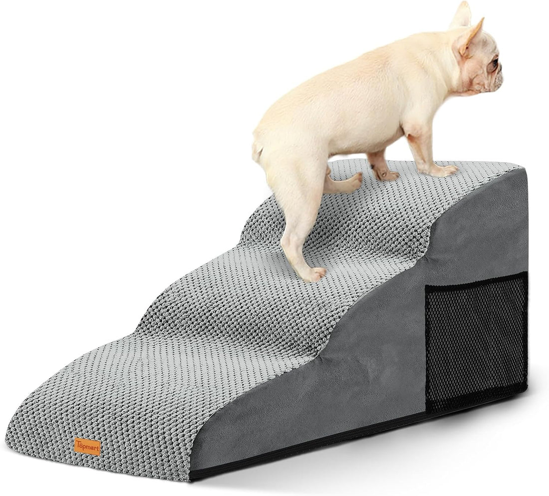 Dog Stairs for Small Dogs, 3-Step Non-Slip Foam Pet Steps for Couch