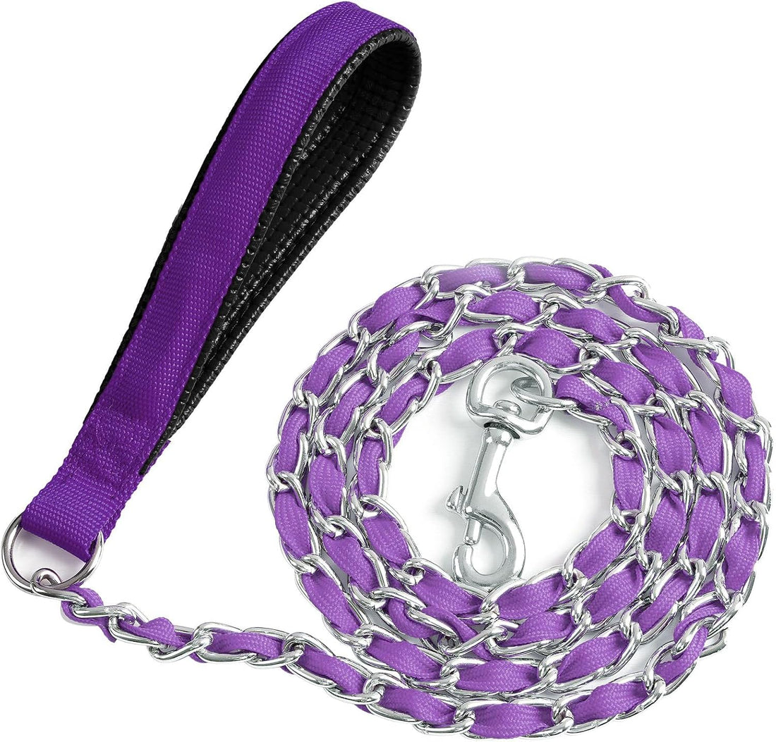 Metal Chain Dog Leash Chew Proof for Dogs, Black, 3.0mm, 4FT