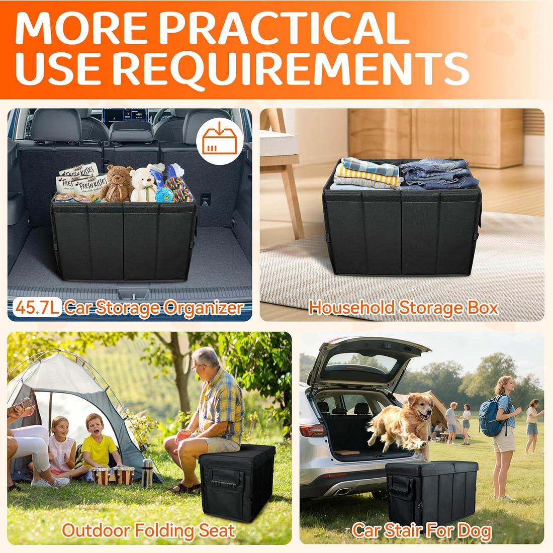 Car Seat Extender for Dogs, Backseat Extender for Large Dog up to 180