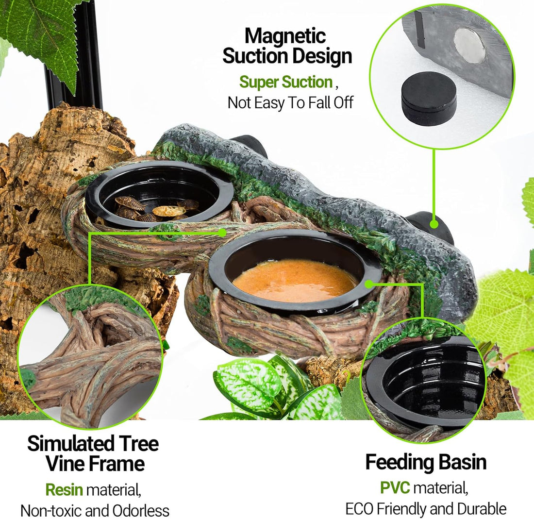 REPTI ZOO Magnetic Reptile Feeding Ledge