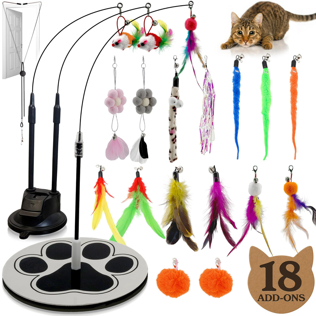18-Piece Interactive Cat Toys for Indoor Cats