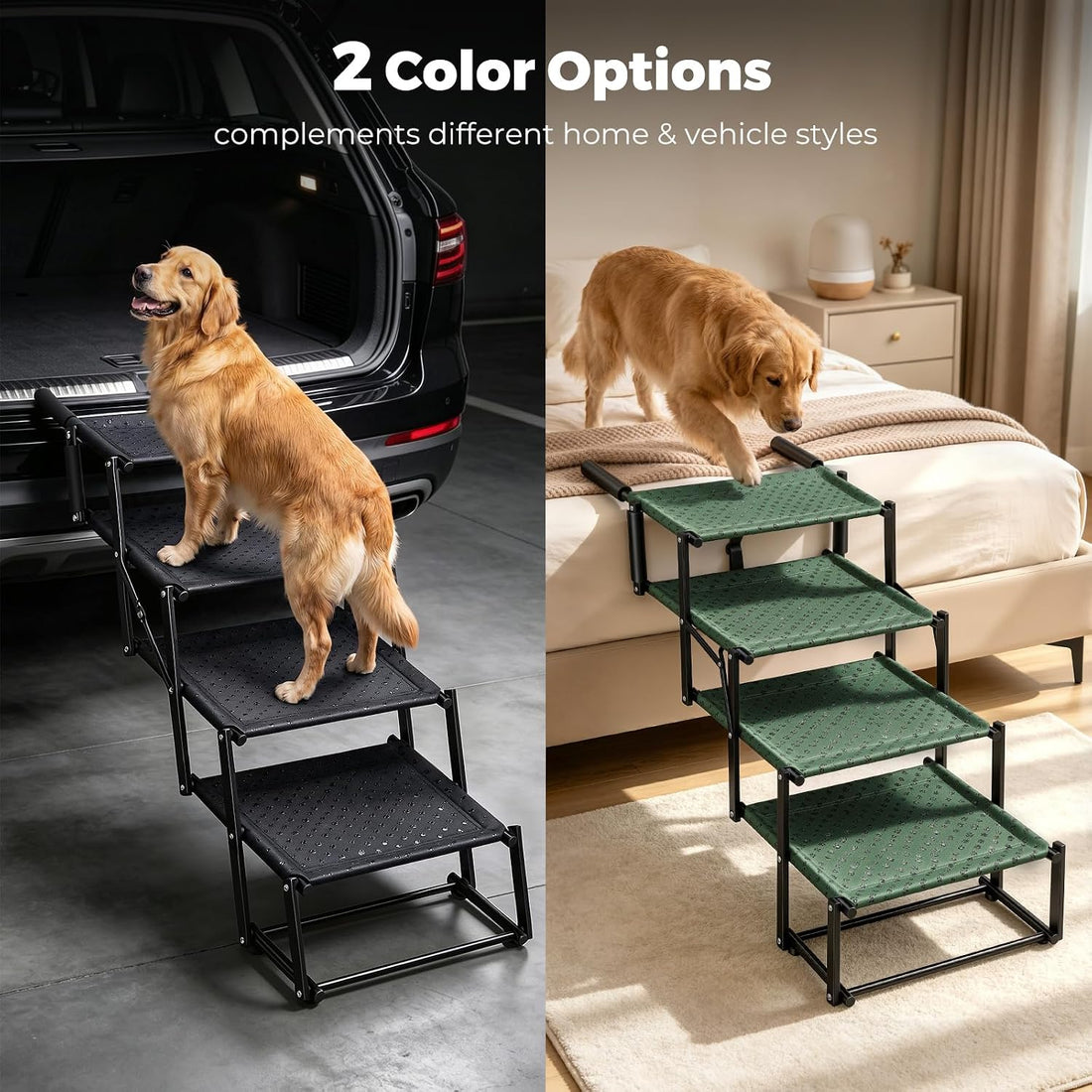 4โStep Dog Stairs for Car Trunk