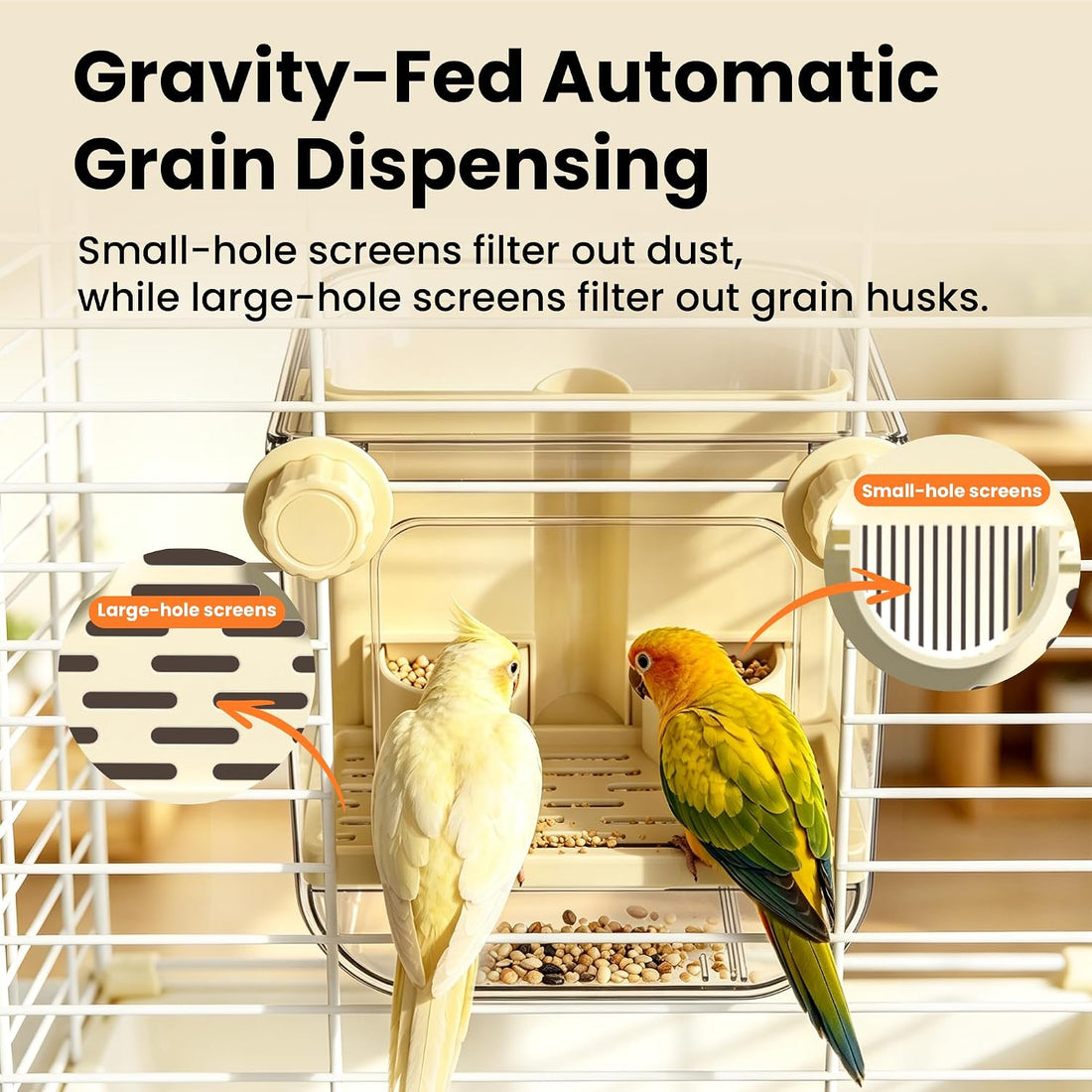 Automatic Bird Feeder for Cage,No Mess Bird Seed Food