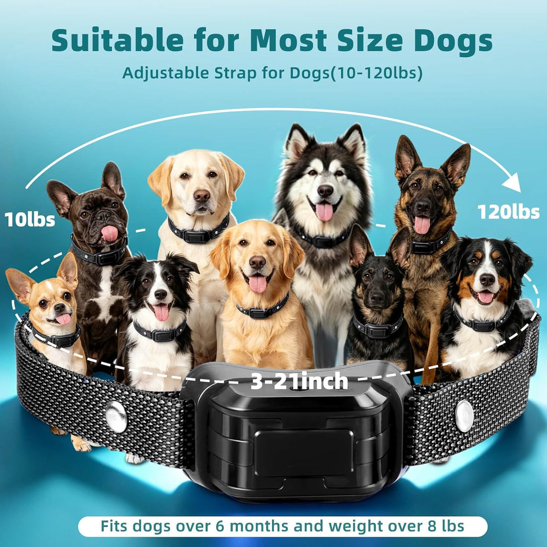 Citronella Bark Collar for Dogs, 3 Spray & 3 Sensitivity