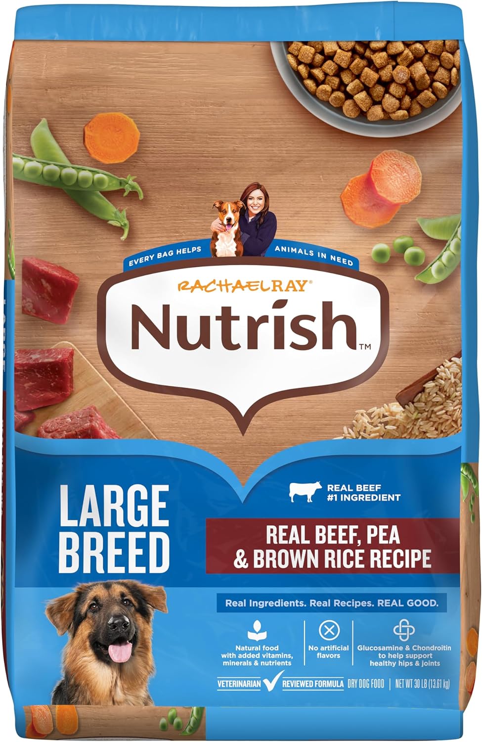 Nutrish Large Breed Dry Dog Food with Beef, 40 lb. Bag (Rachael Ray)