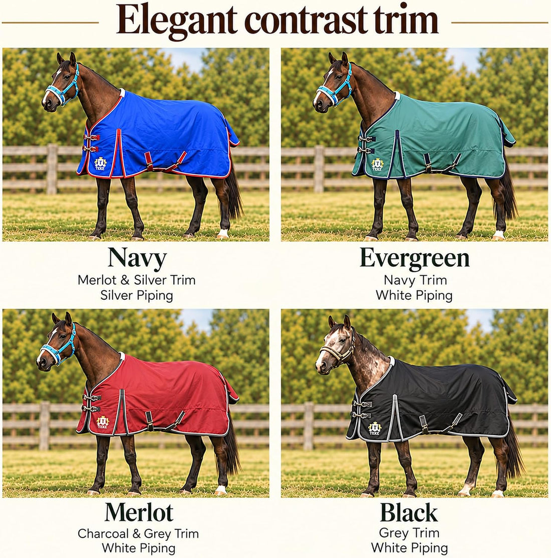 T TEKE Deluxe 1200D Horse Turnout Sheet, 0g No Fill
