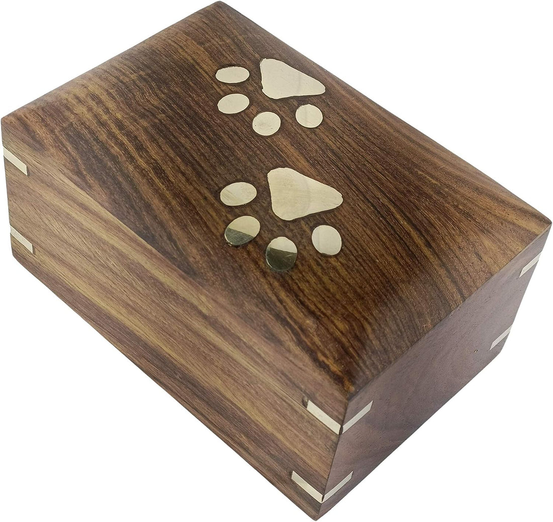 IBLAY Sheesham Wood Pet Urn Box for Dogs & Cats