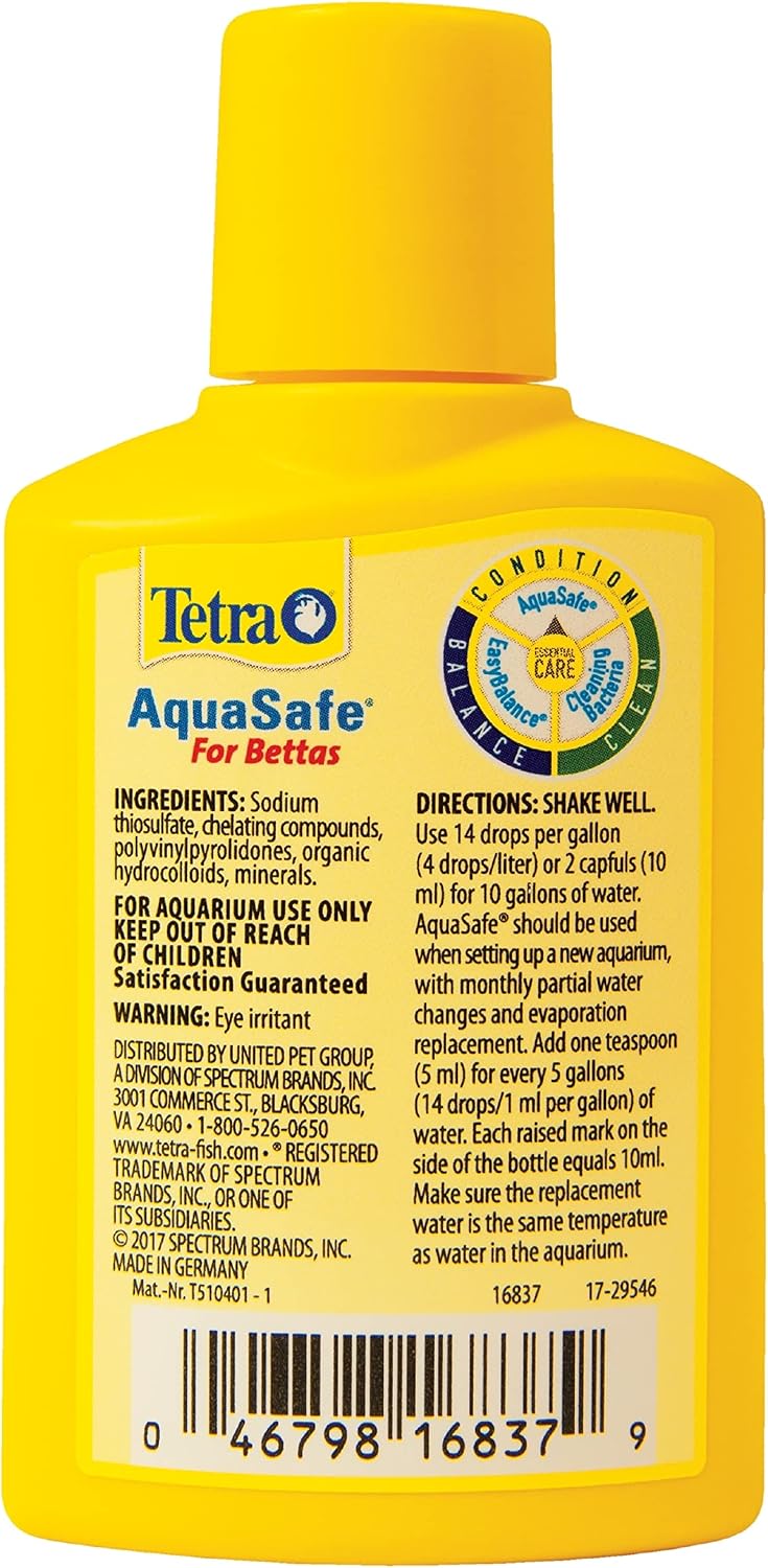 Tetra BettaSafe Water Conditioner for Betta Fish Tanks, 1.69 oz